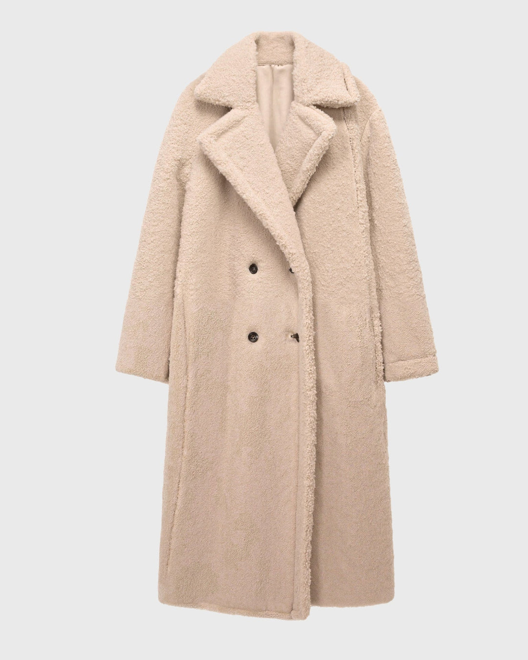 Cappotto teddy lungo dritto