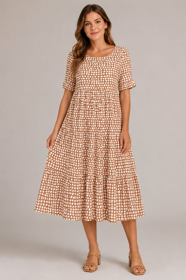 Ružica | Abito midi elegante con maniche corte
