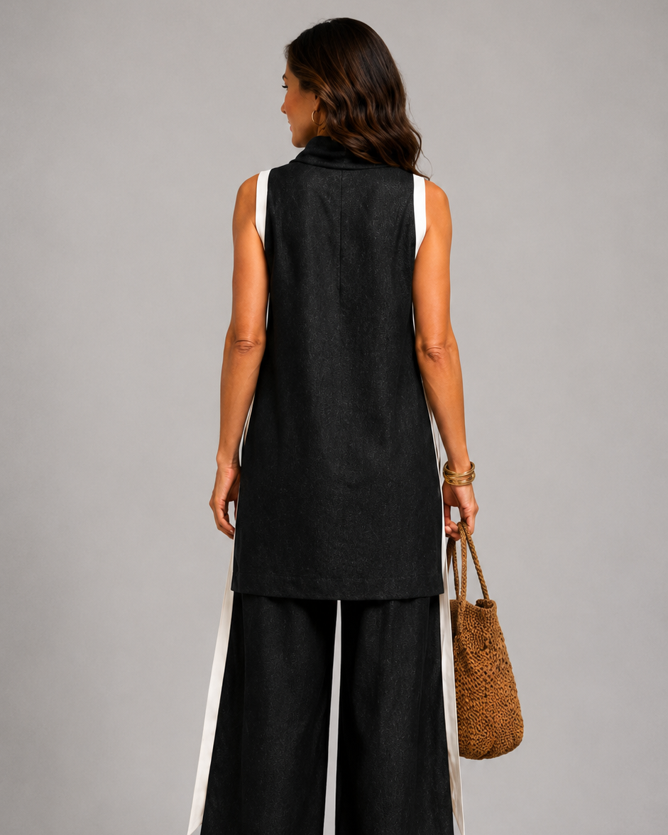 Leonora | Completo elegante con dettagli a contrasto