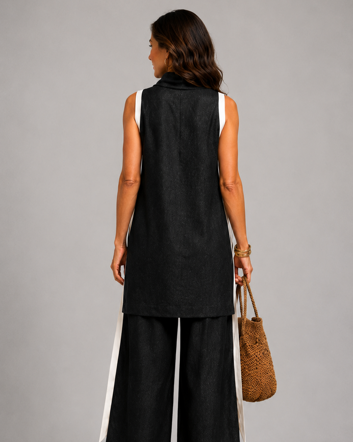 Leonora | Completo elegante con dettagli a contrasto