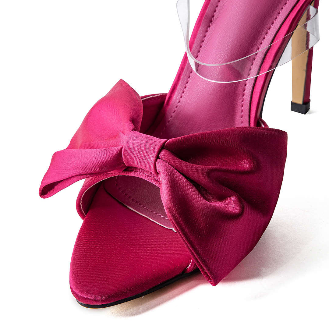 Slingback décolleté con tacco alto e fiocco