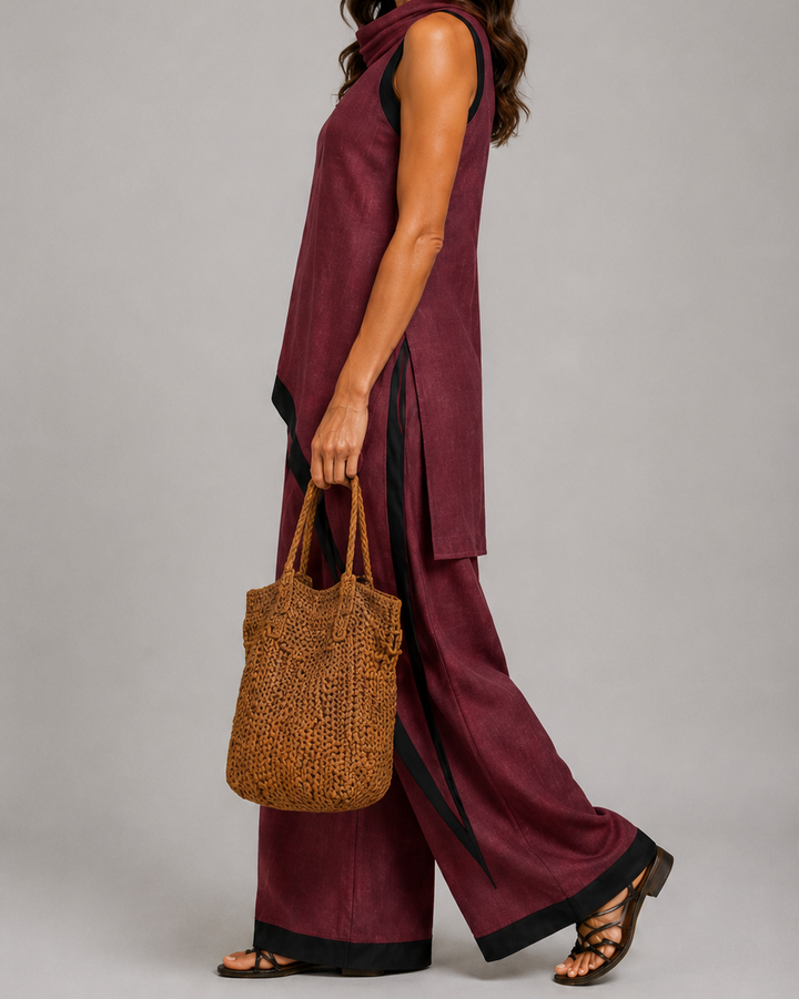 Leonora | Completo elegante con dettagli a contrasto
