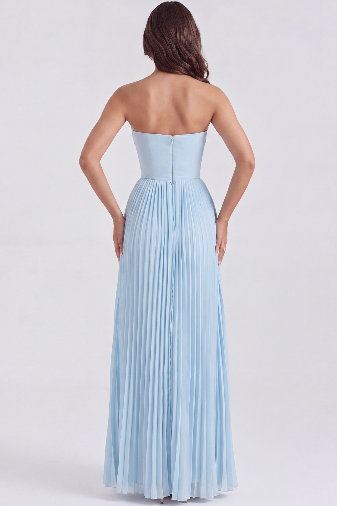 Slavomíra | Maxi abito fluente con corpino arricciato