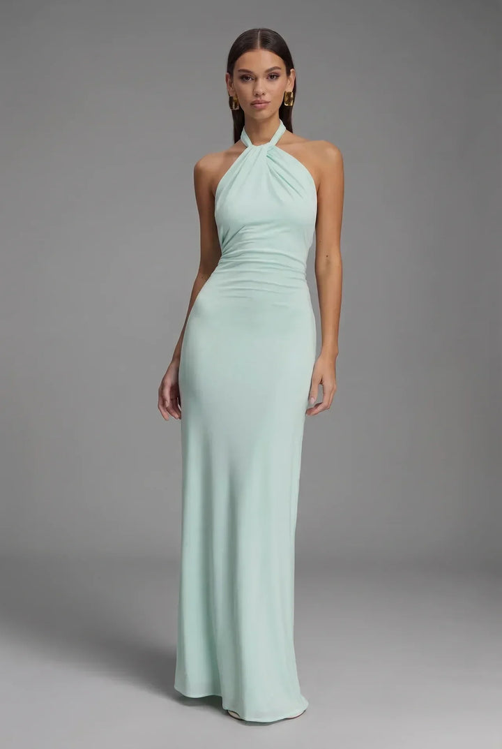 Greta | Vestito maxi lucido senza maniche