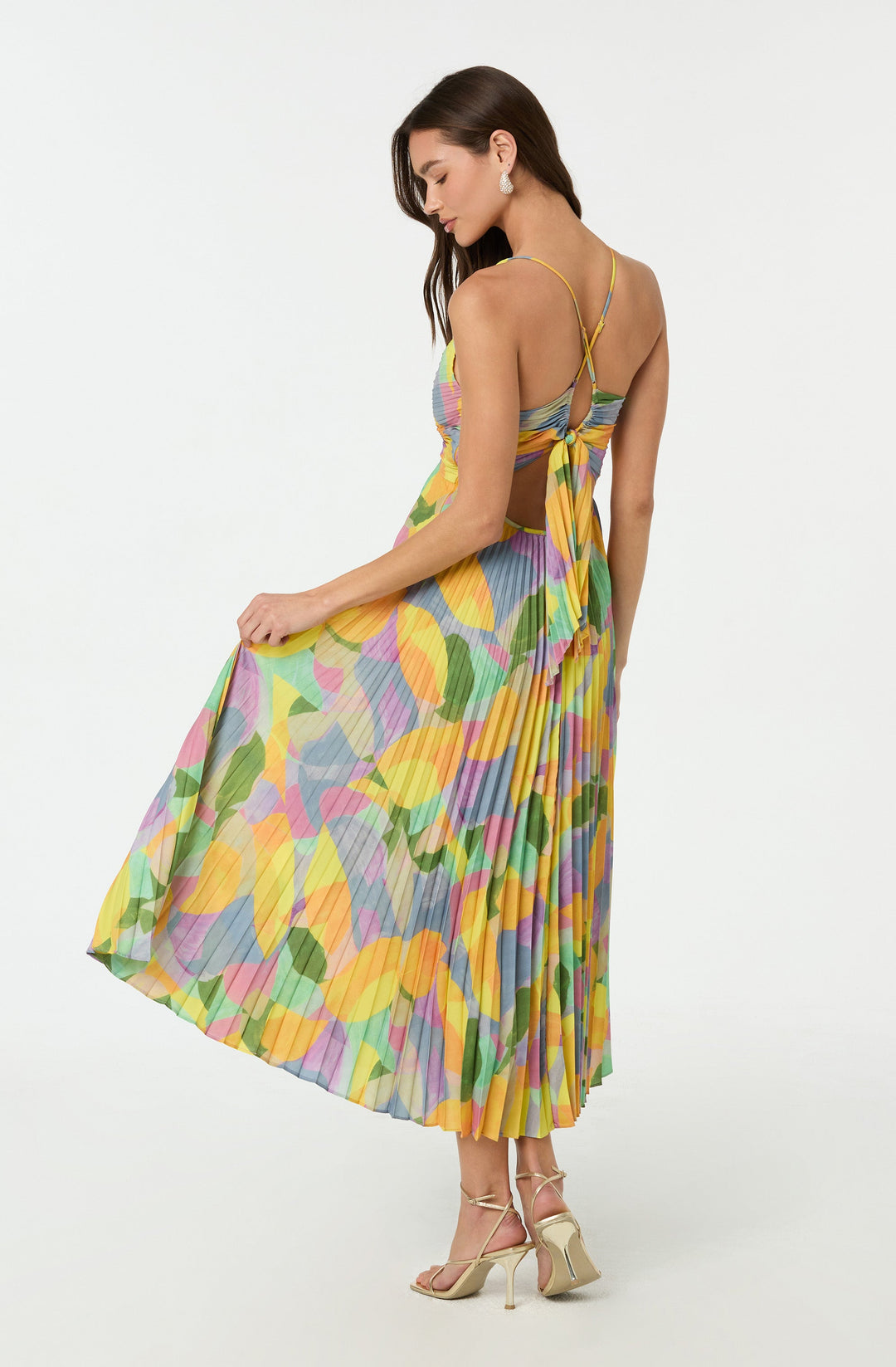 Teodora | Abito maxi blu con schiena scoperta