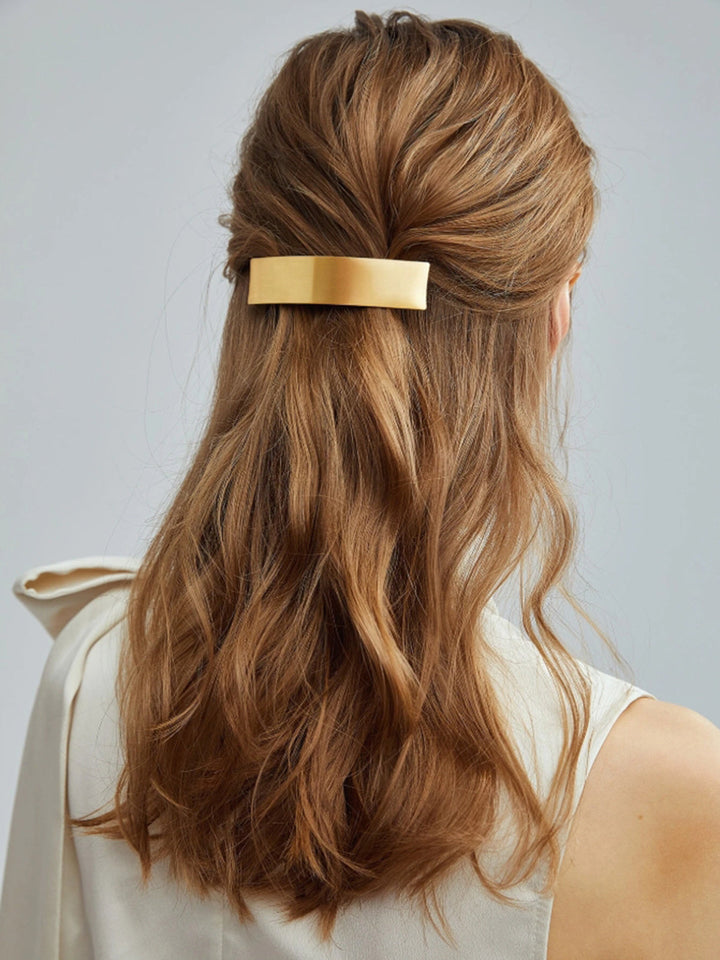 Fibbia per capelli rettangolare lucida