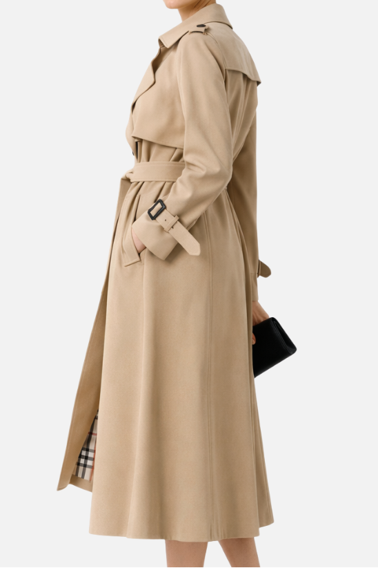 Trench con cintura e bottoni