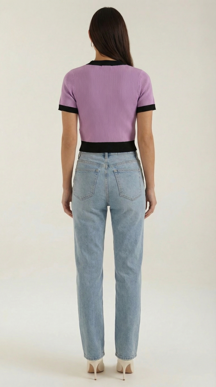 Cardigan aderente a maglia con maniche corte