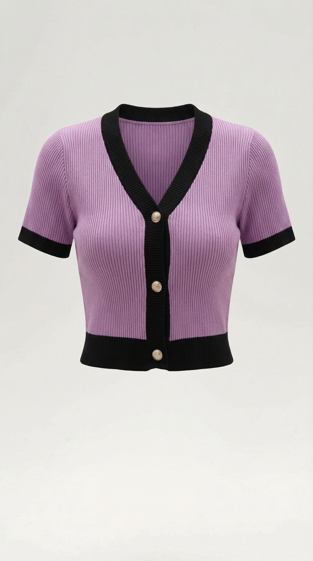 Cardigan aderente a maglia con maniche corte