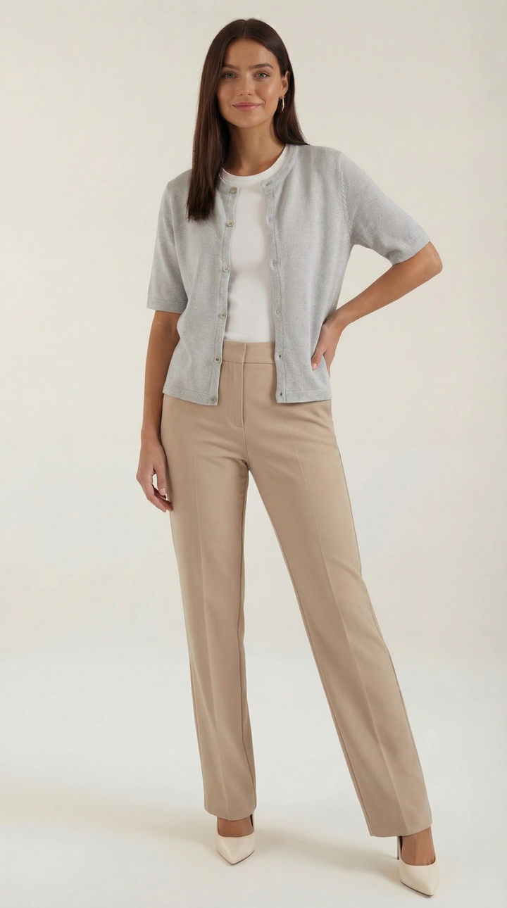 Cardigan lavorato a maglia universale con maniche corte