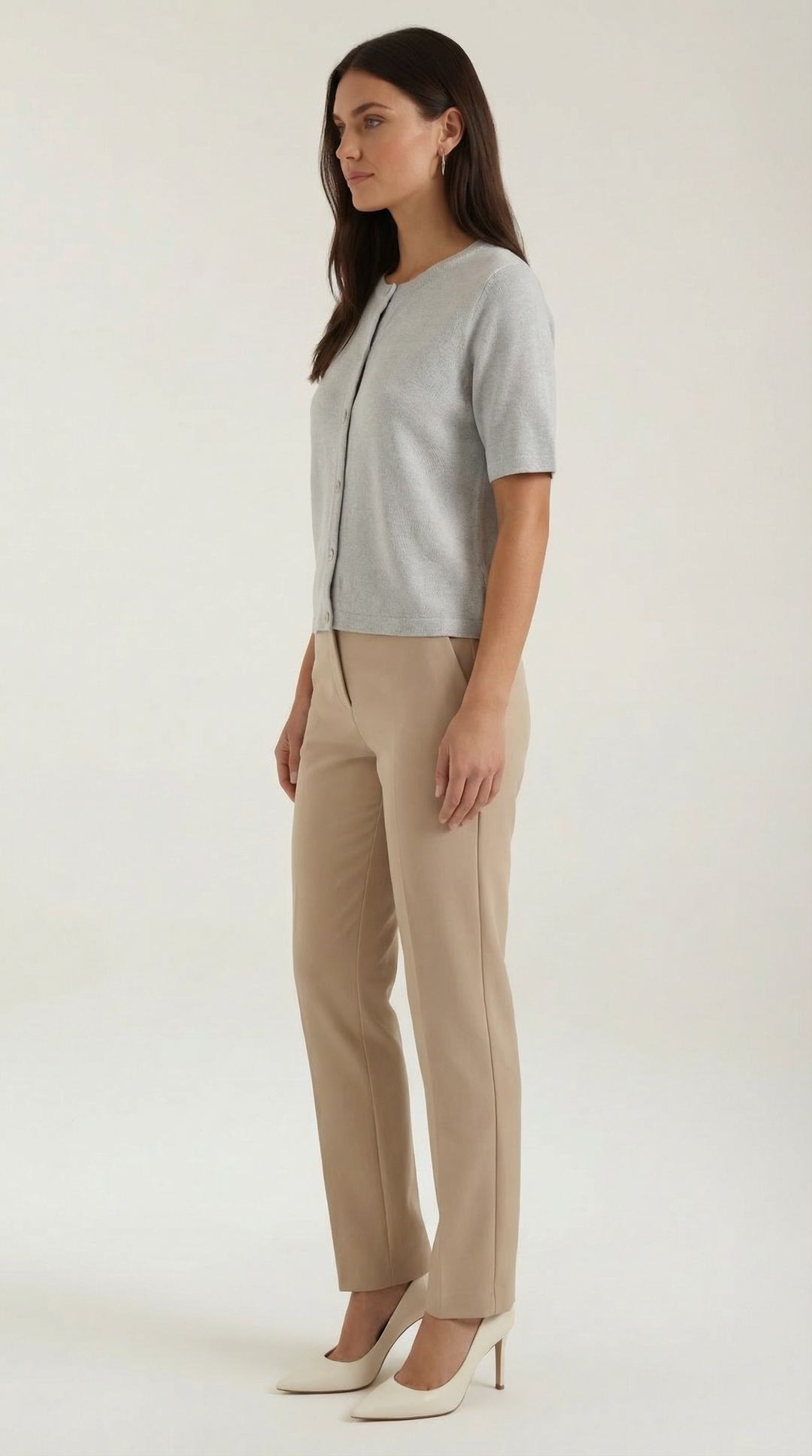 Cardigan lavorato a maglia universale con maniche corte