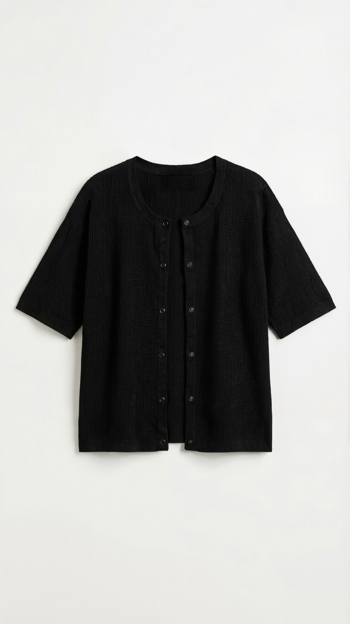 Cardigan lavorato a maglia universale con maniche corte