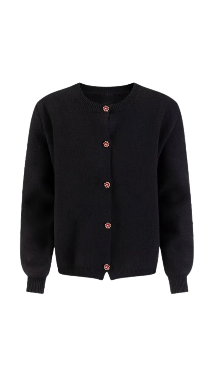 Cardigan lavorato a maglia con chiusura a bottoni classica