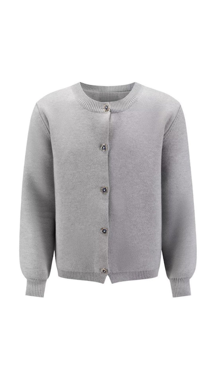 Cardigan lavorato a maglia con chiusura a bottoni classica