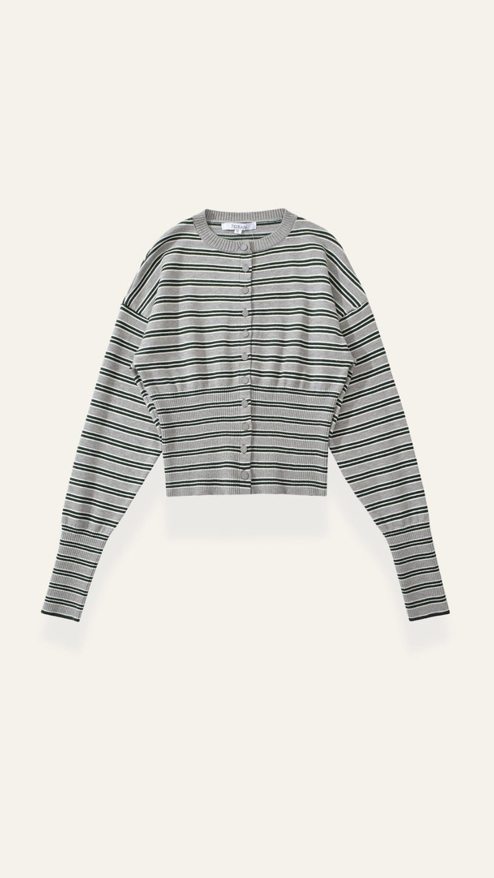 Cardigan lavorato a maglia con motivo a righe