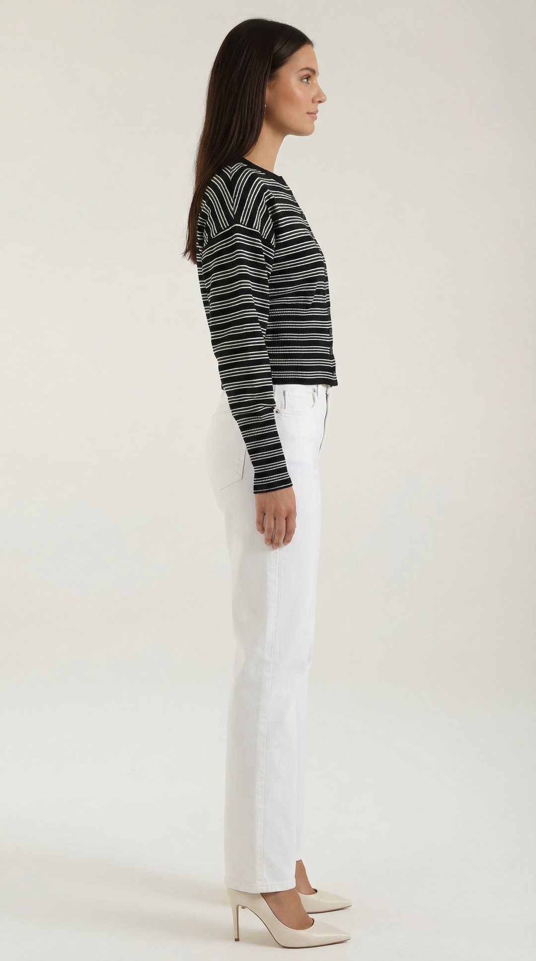 Cardigan lavorato a maglia con motivo a righe