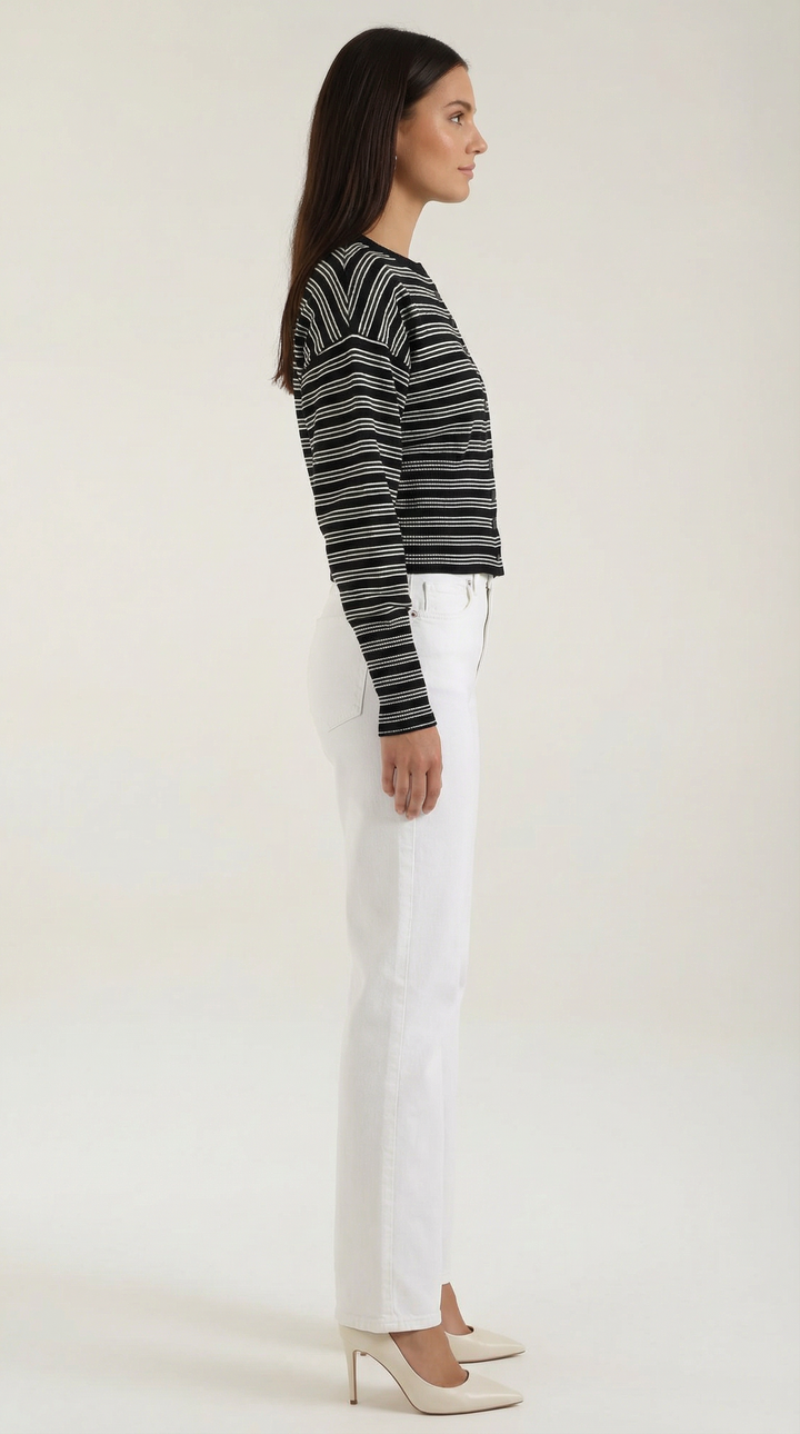 Cardigan lavorato a maglia con motivo a righe