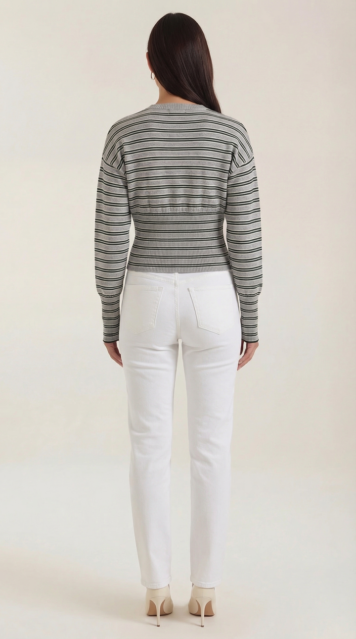 Cardigan lavorato a maglia con motivo a righe