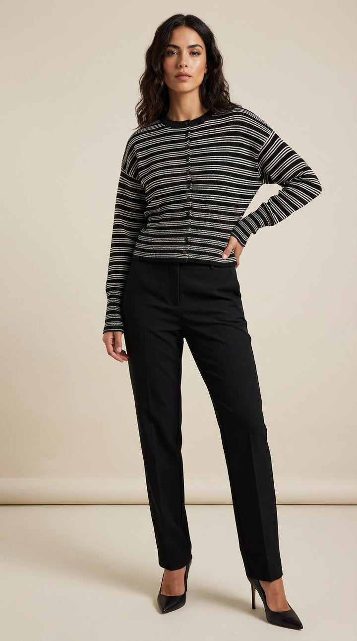 Cardigan lavorato a maglia con motivo a righe