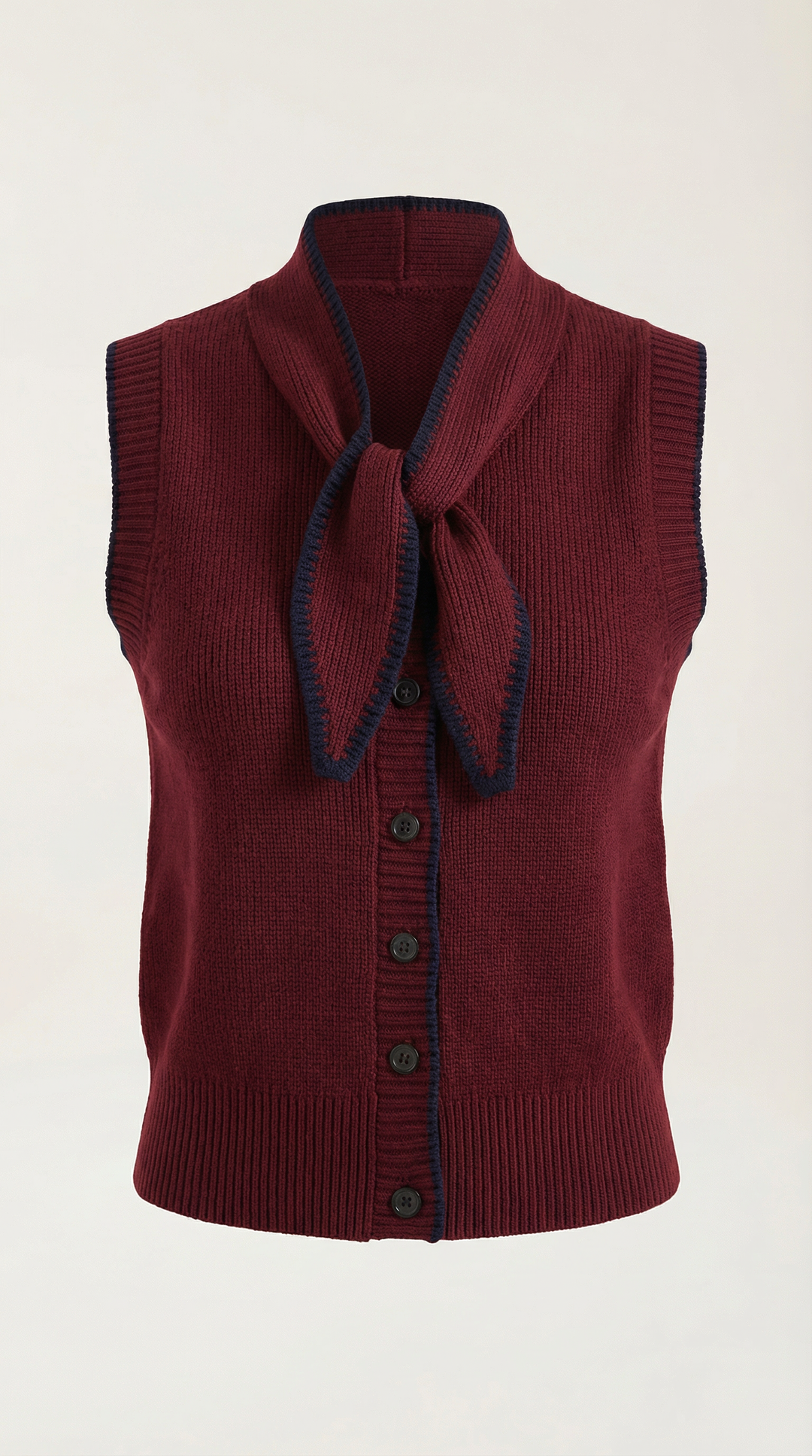 Gilet lavorato a maglia minimalista