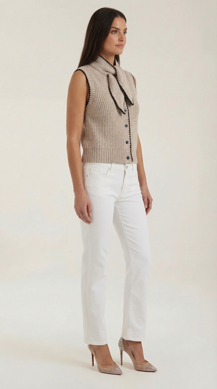 Gilet lavorato a maglia minimalista