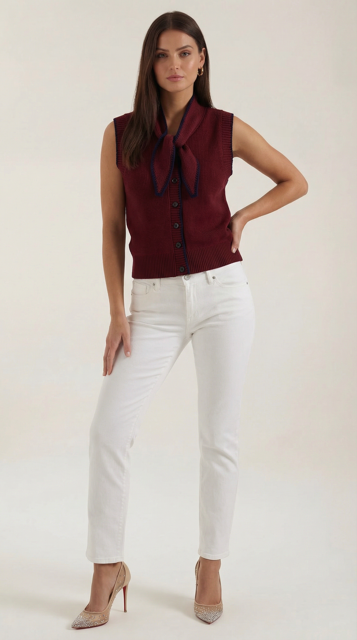 Gilet lavorato a maglia minimalista