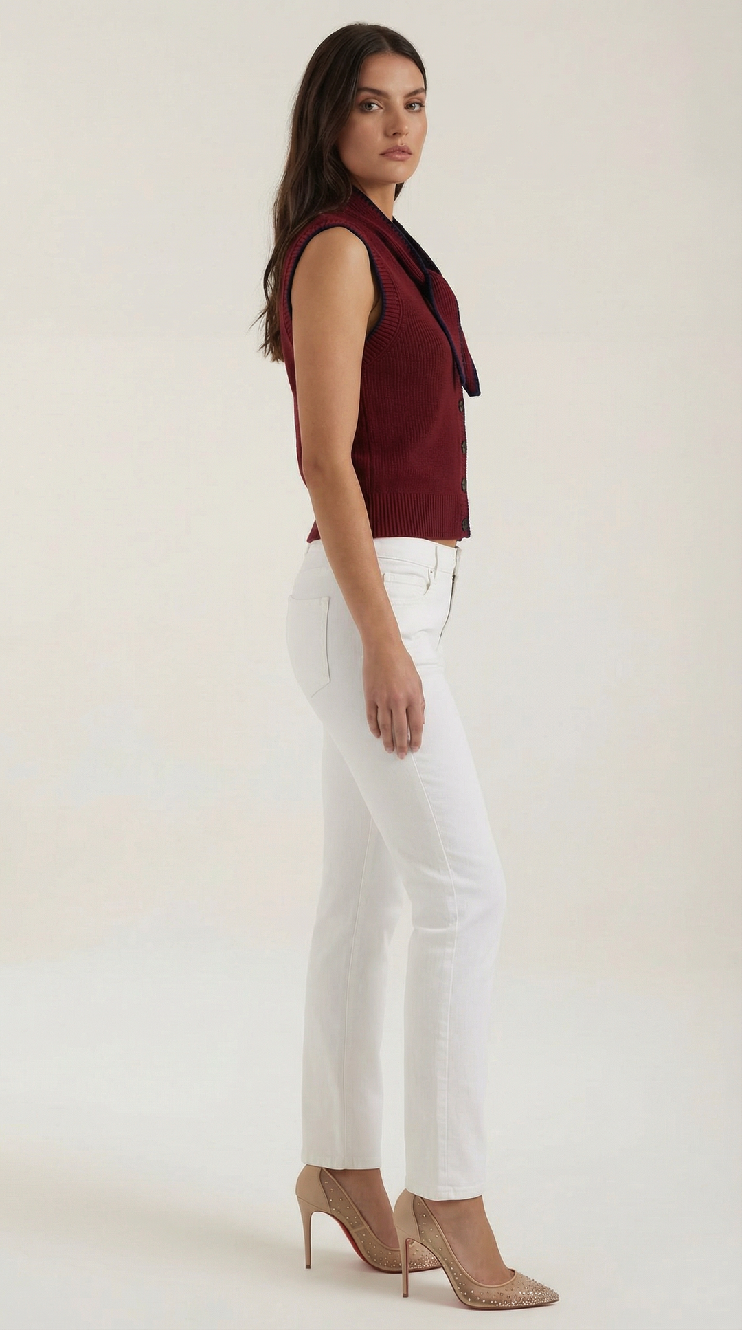 Gilet lavorato a maglia minimalista