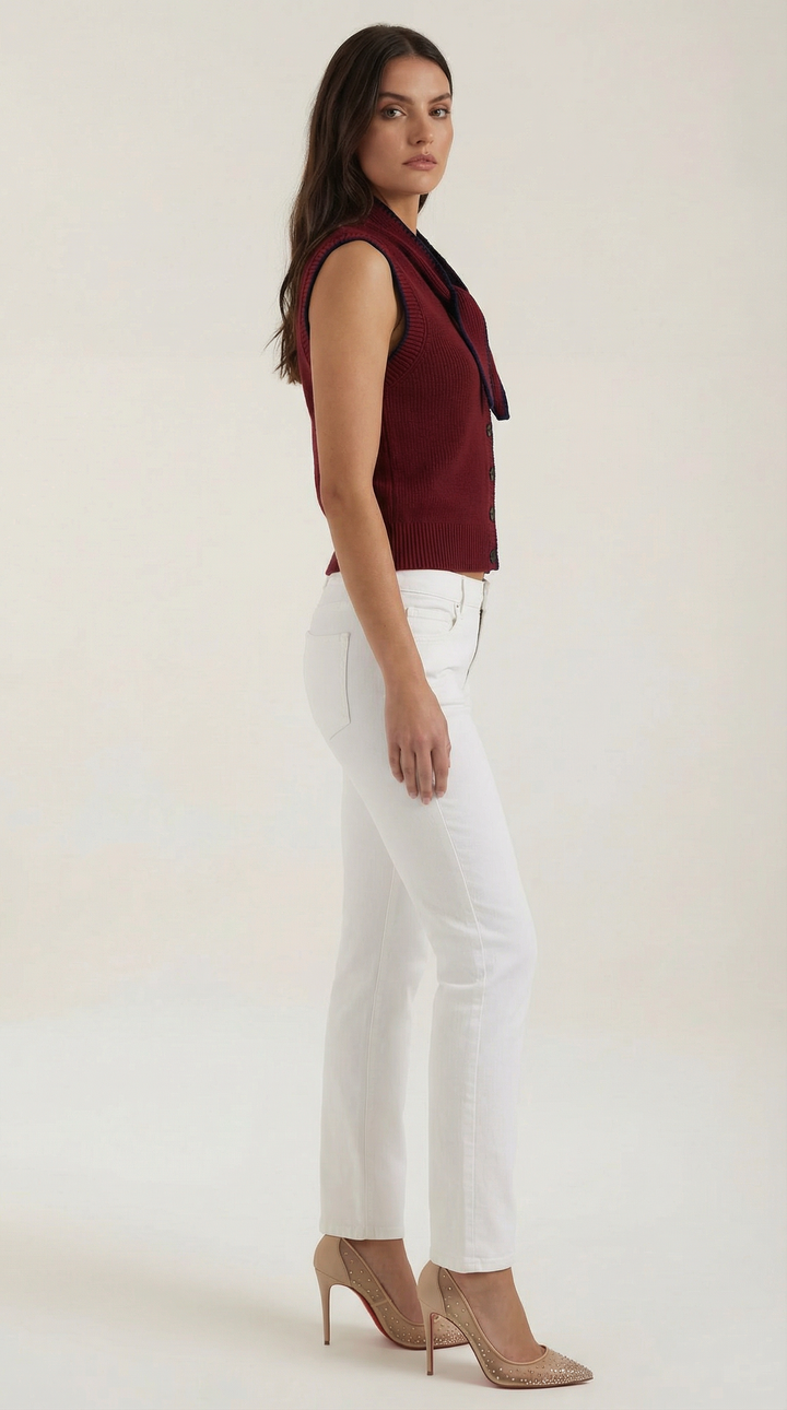 Gilet lavorato a maglia minimalista