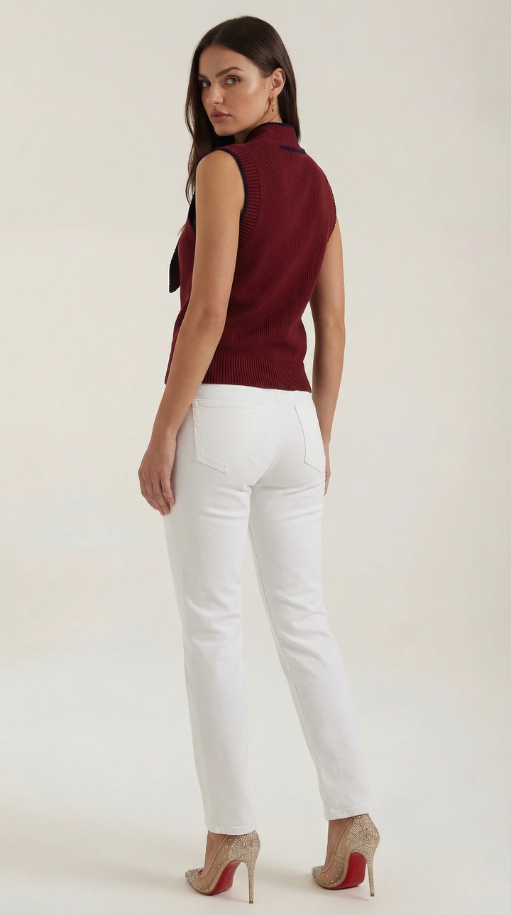 Gilet lavorato a maglia minimalista