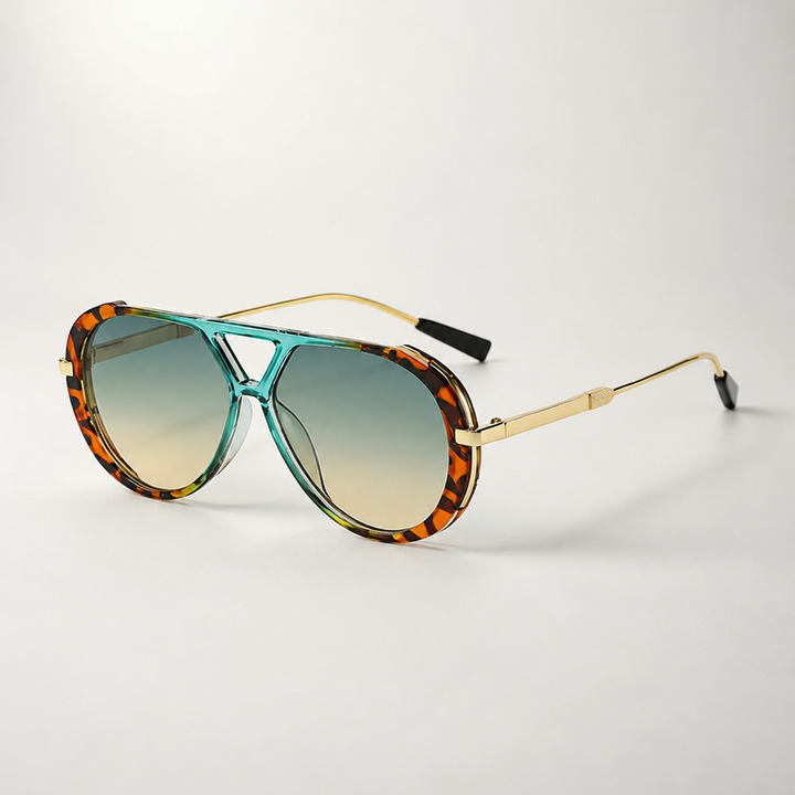 Occhiali da sole aviator con ponte a contrasto