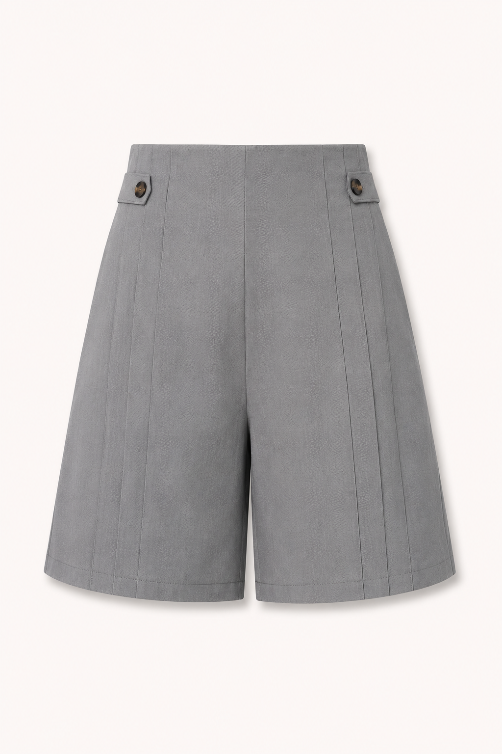 Pantaloni corti con vita alta e bottoni laterali