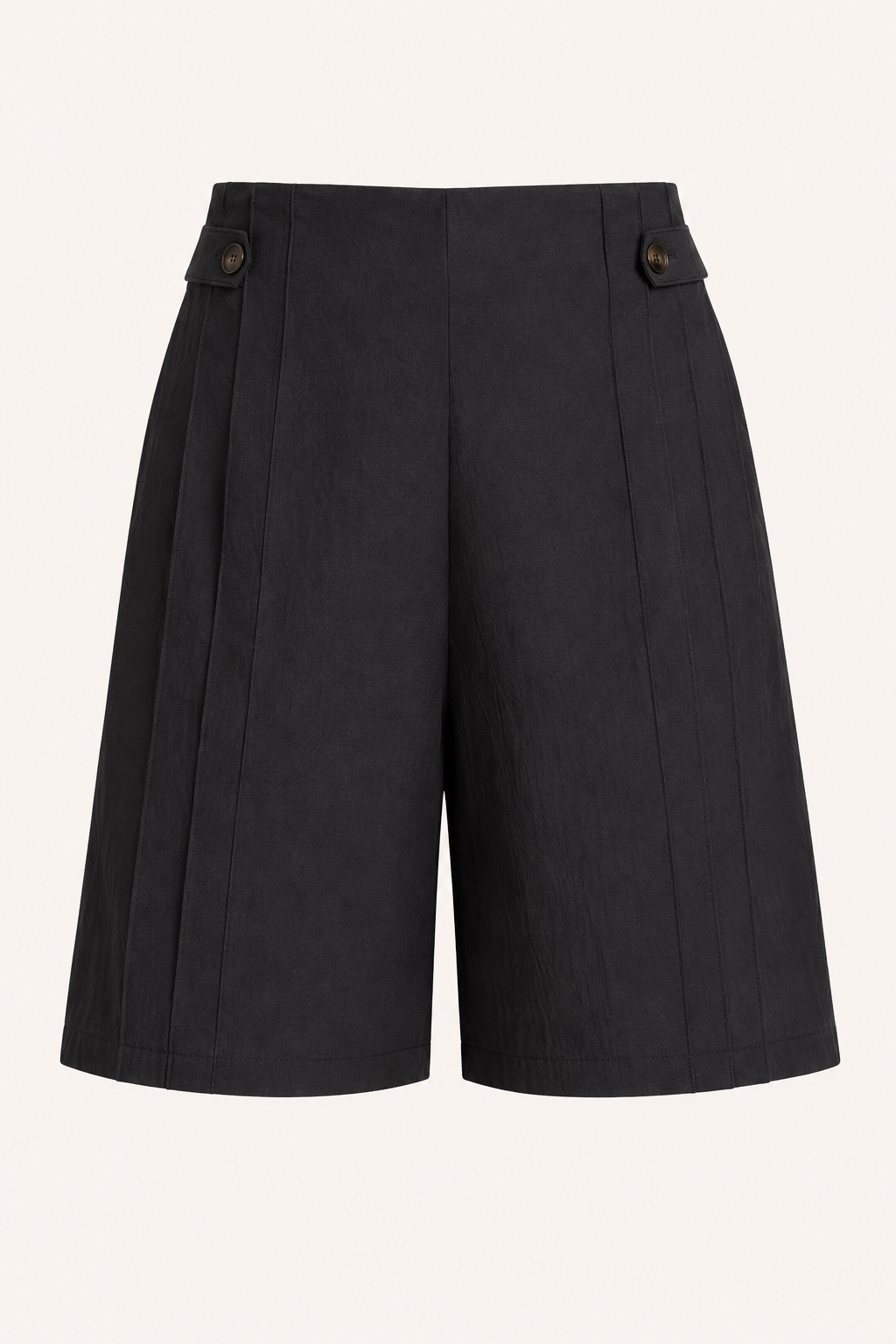 Pantaloni corti con vita alta e bottoni laterali