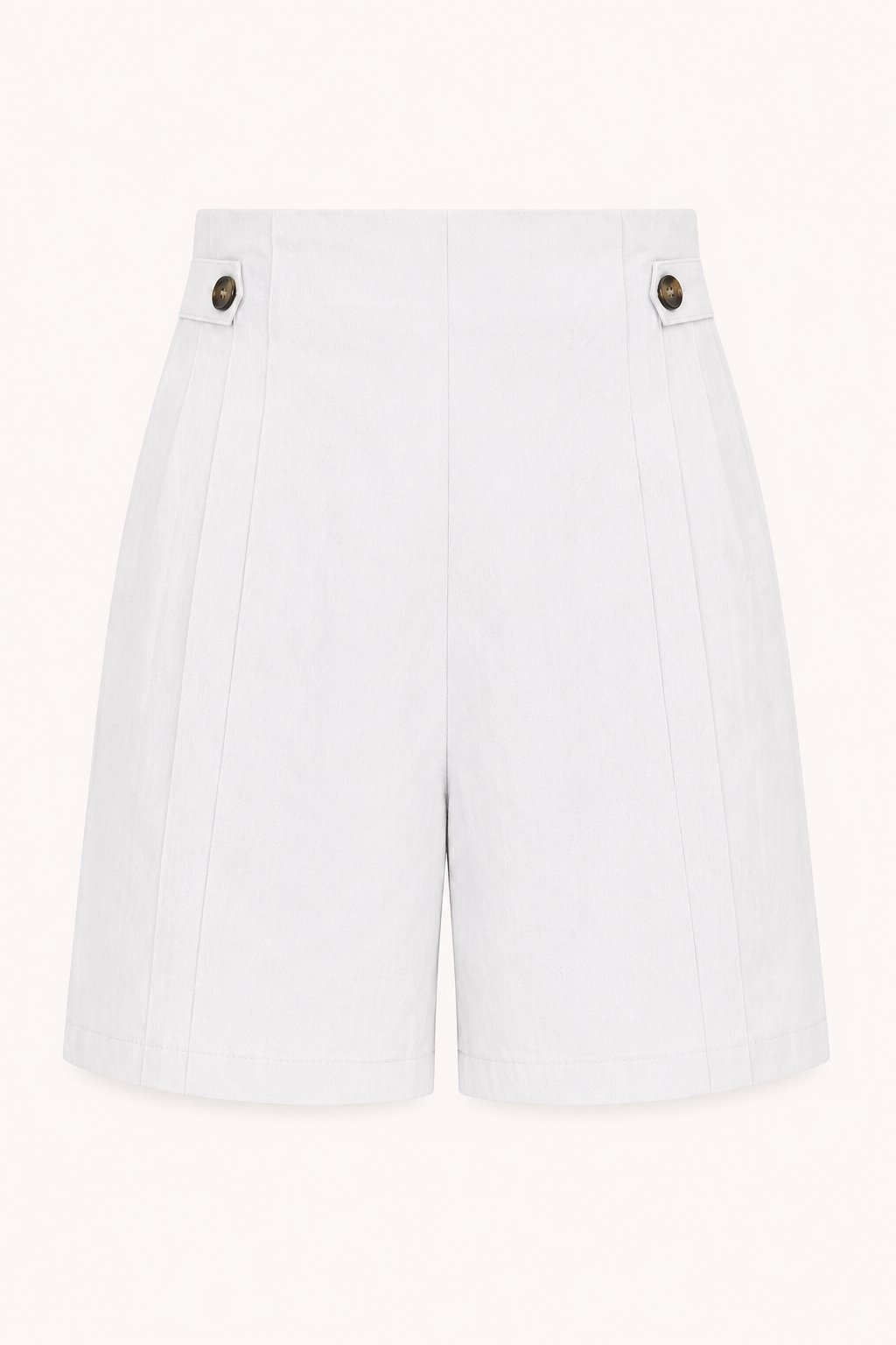 Pantaloni corti con vita alta e bottoni laterali