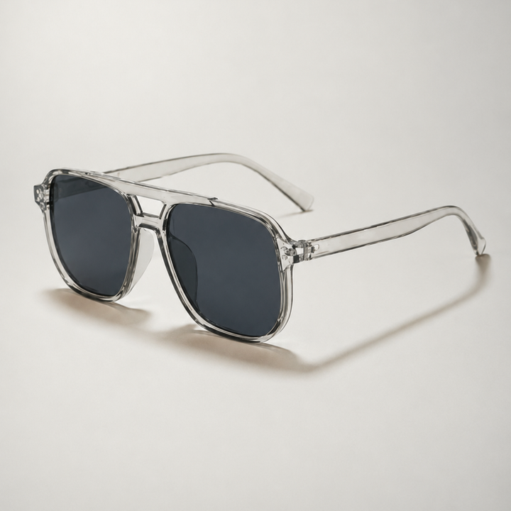 Occhiali da sole aviator squadrati con doppio ponte