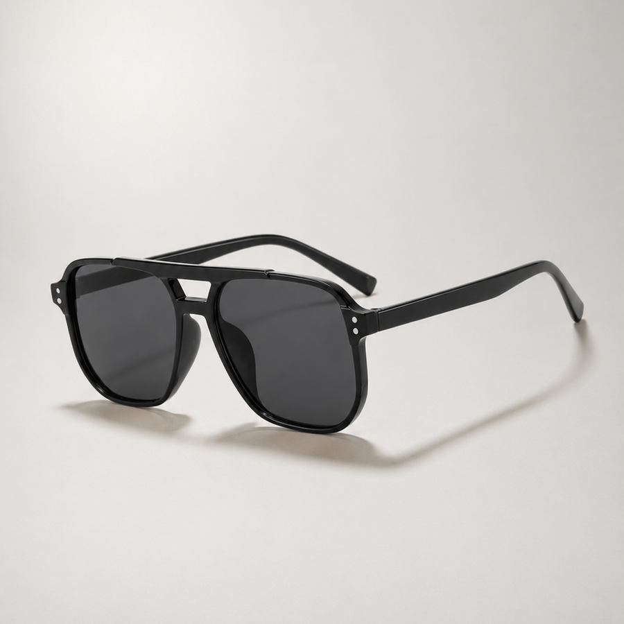 Occhiali da sole aviator squadrati con doppio ponte