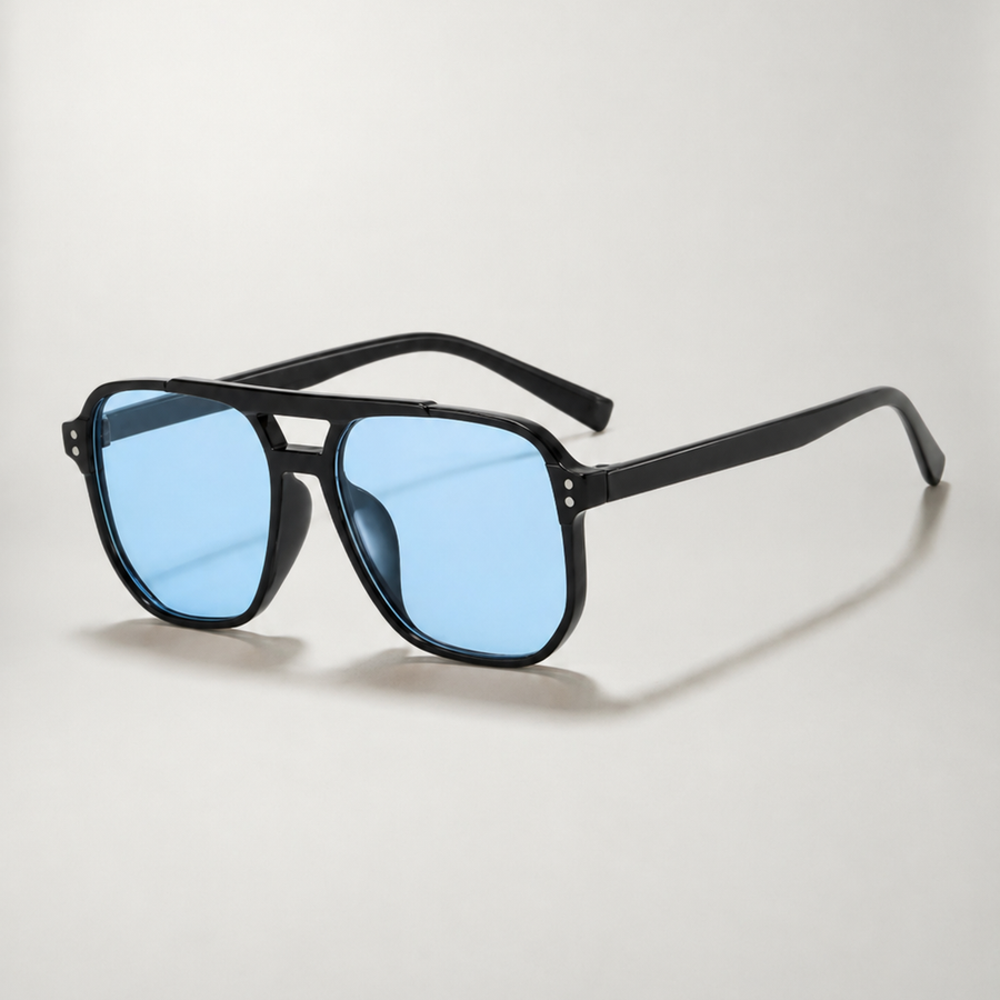 Occhiali da sole aviator squadrati con doppio ponte
