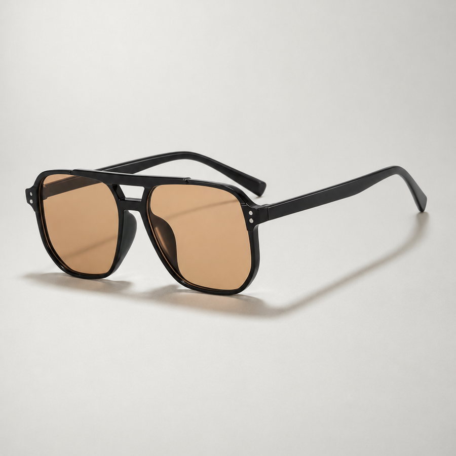 Occhiali da sole aviator squadrati con doppio ponte