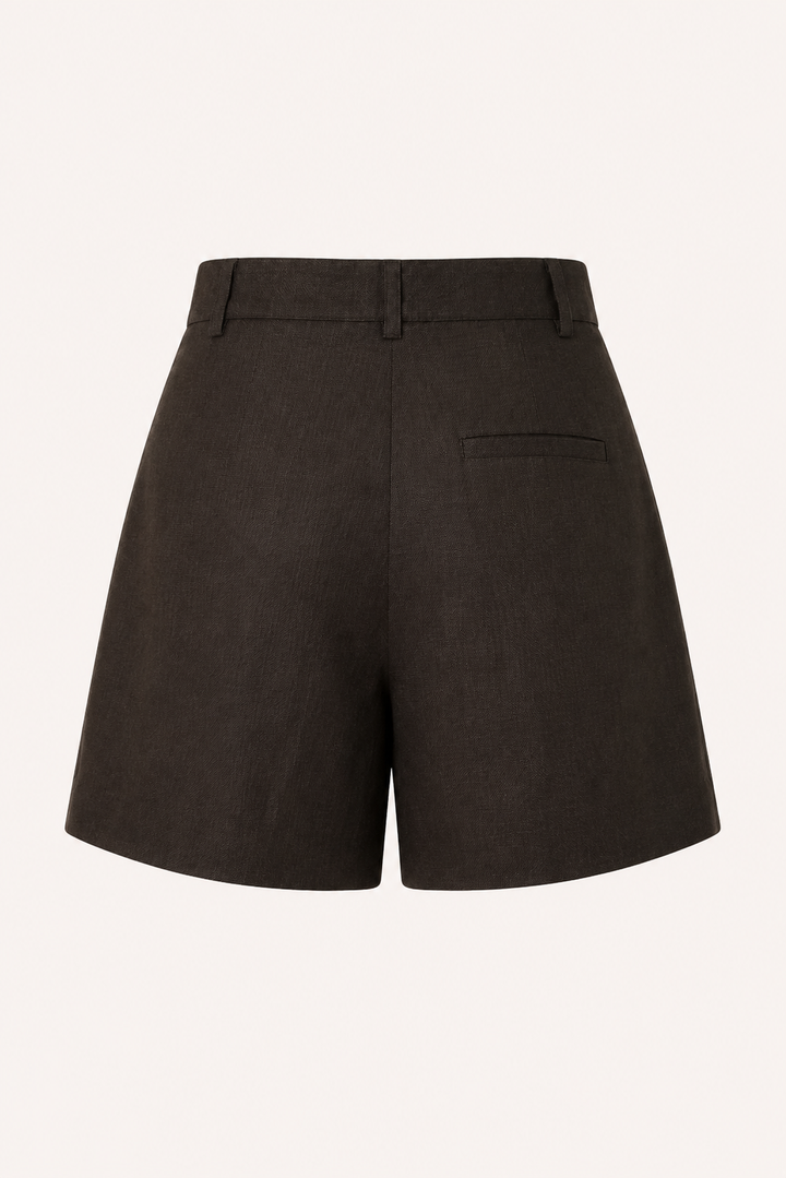Pantaloni corti plissettati con vita alta