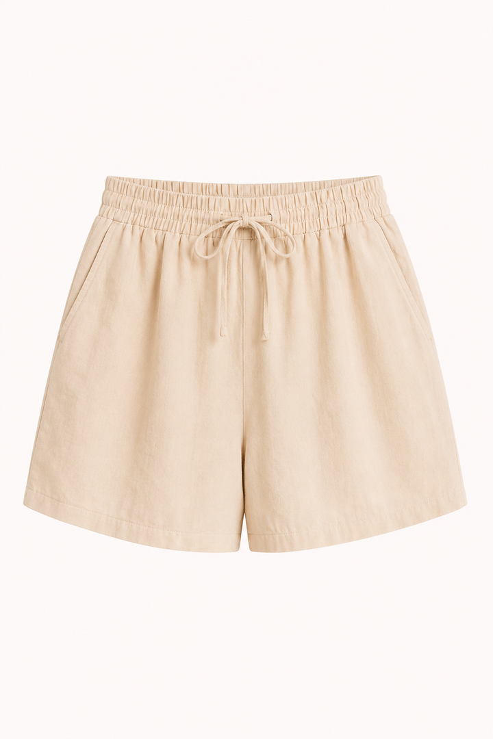 Pantaloni corti larghi con coulisse in vita