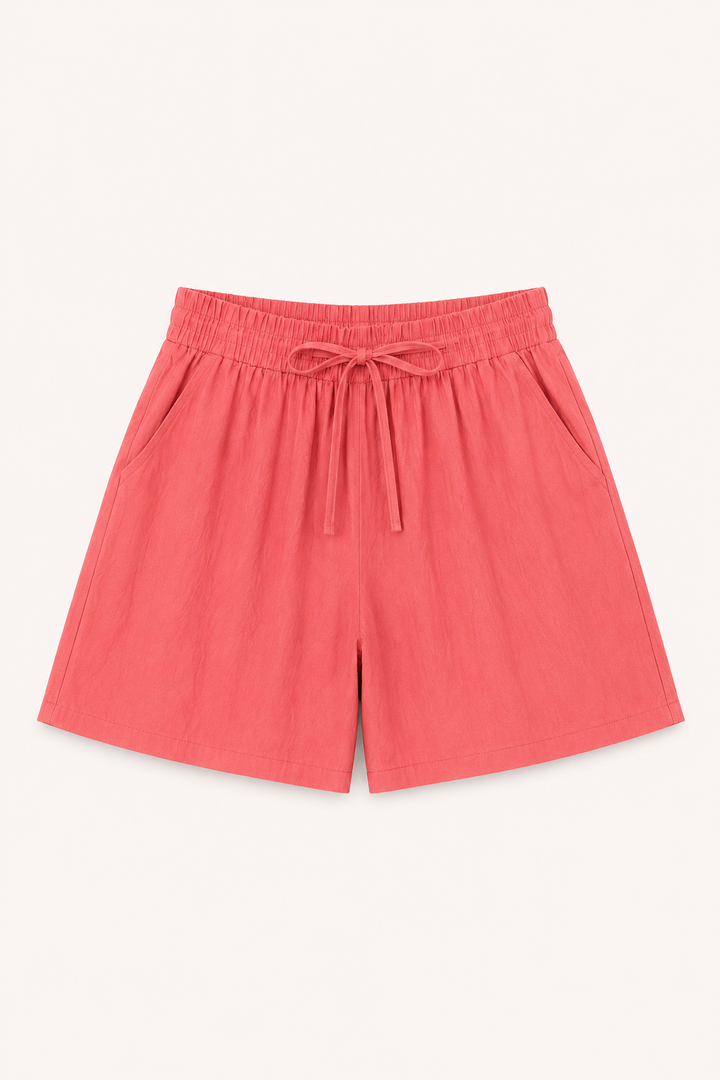 Pantaloni corti larghi con coulisse in vita