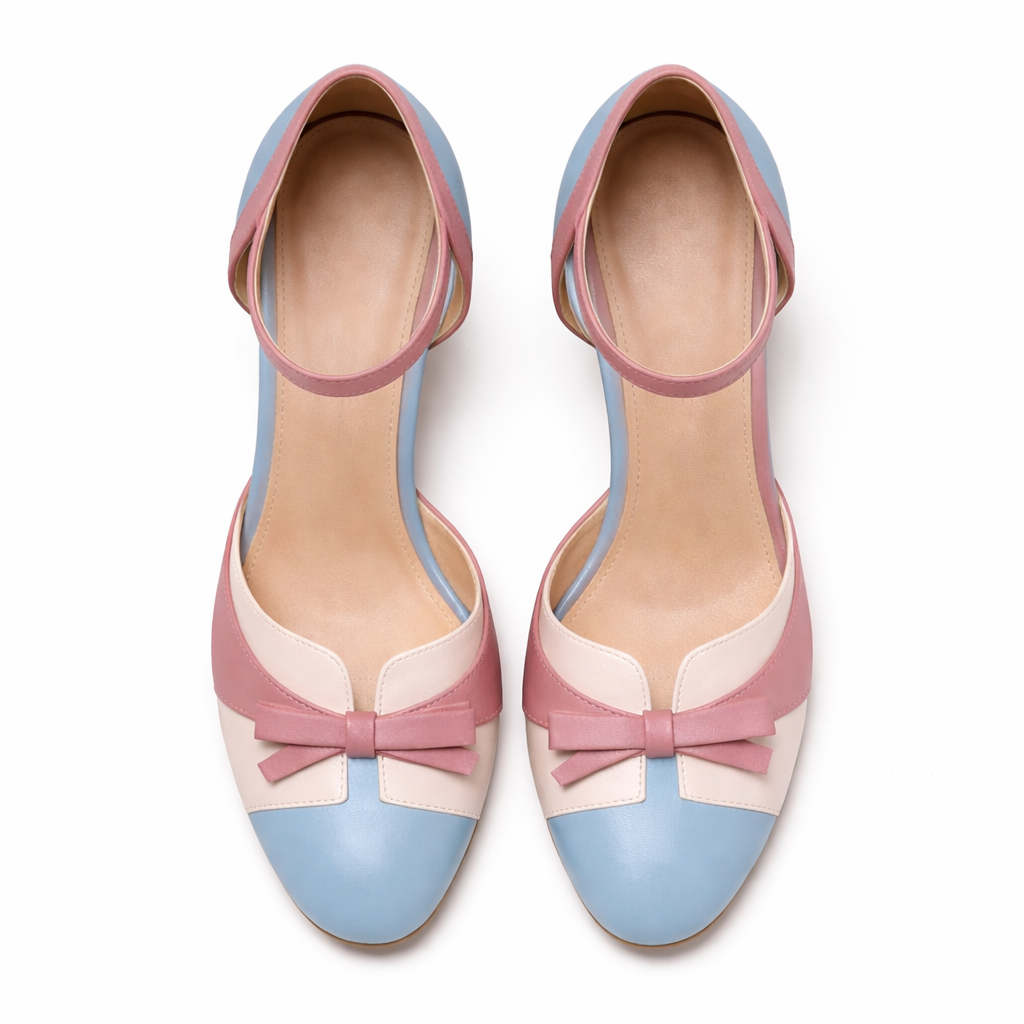 Eleganti sandali bicolore con tacco