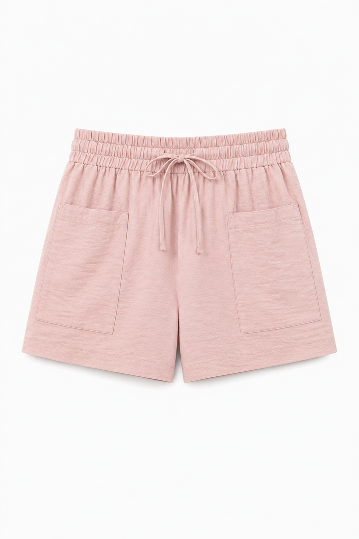Shorts con cintura elastica e tasche frontali