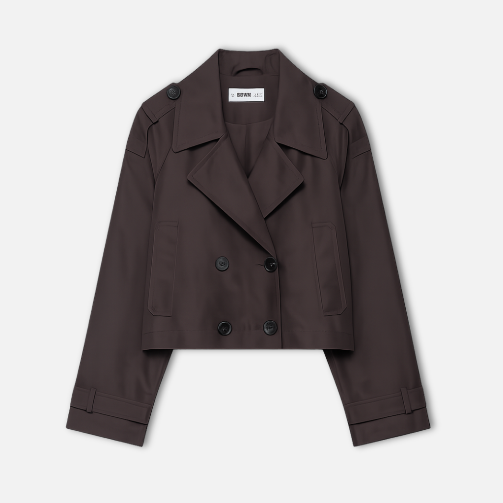 Trench corto con colletto classico