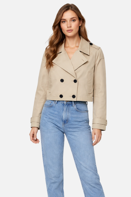 Trench corto con colletto classico