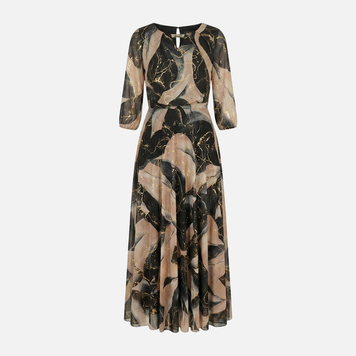 Bianka | Abito maxi leggero con cintura elastica e scollatura a V