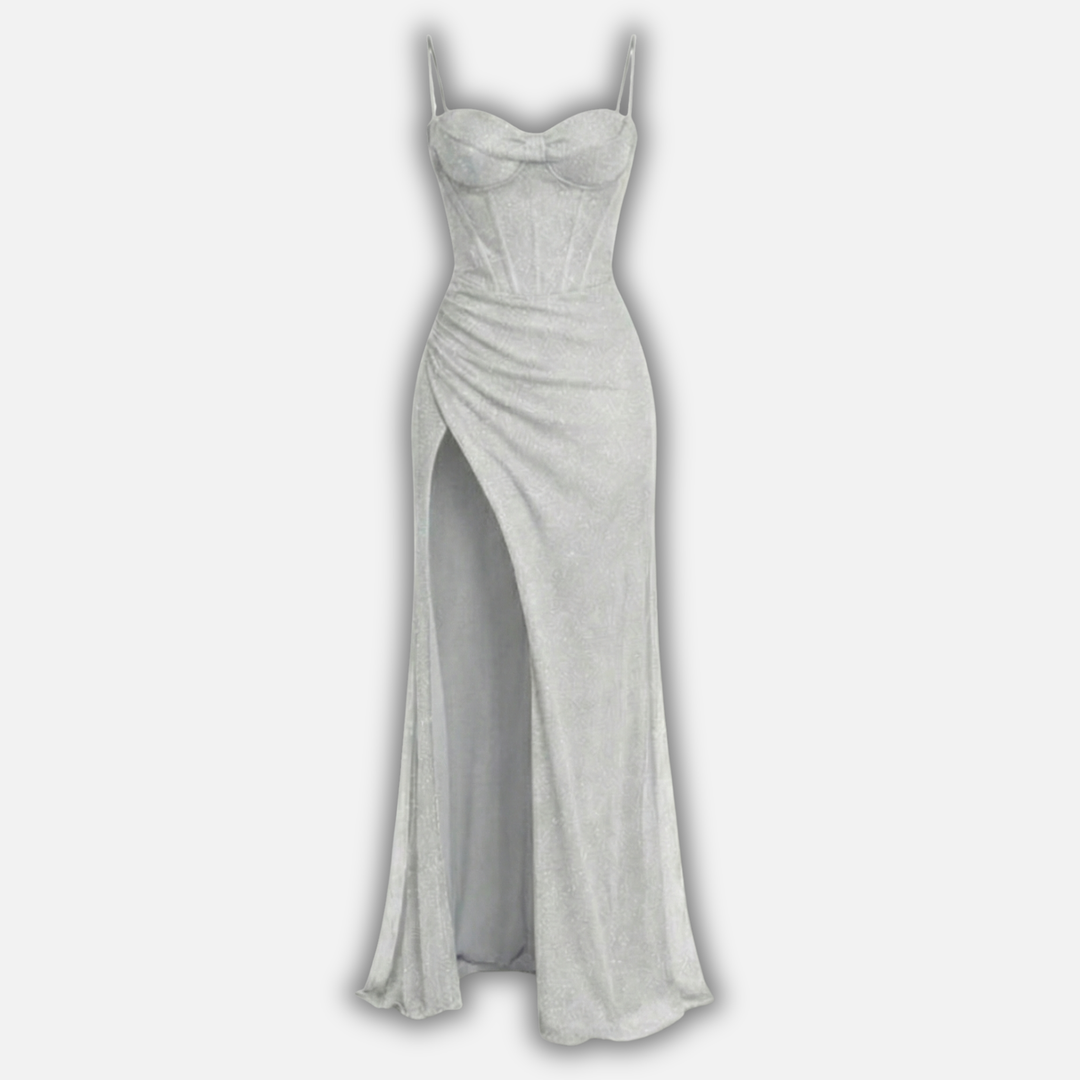 Lívia | Abito maxi con corsetto e spalline sottili