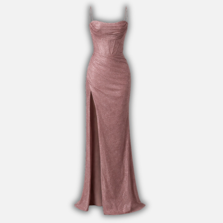Lívia | Abito maxi con corsetto e spalline sottili
