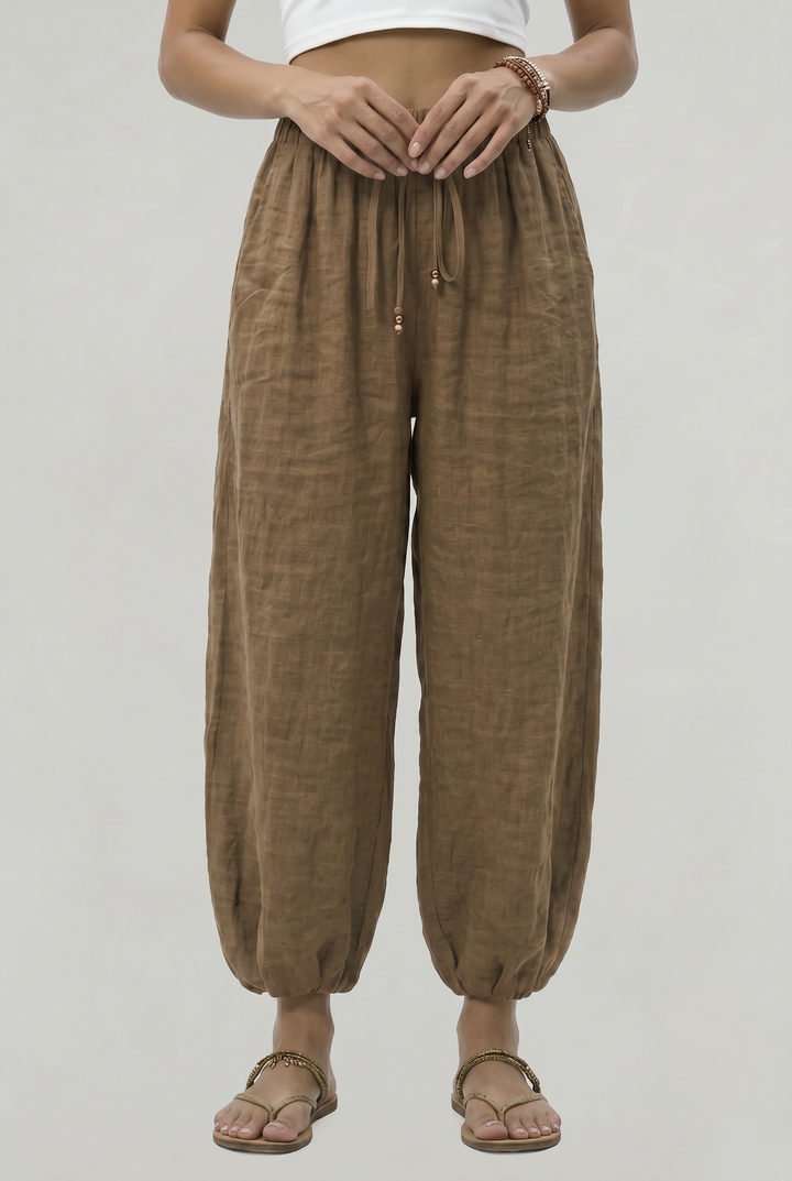 Pantaloni larghi da donna con vita alta