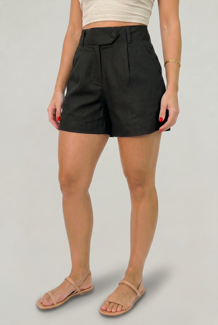 Pantaloni corti da donna a vita alta