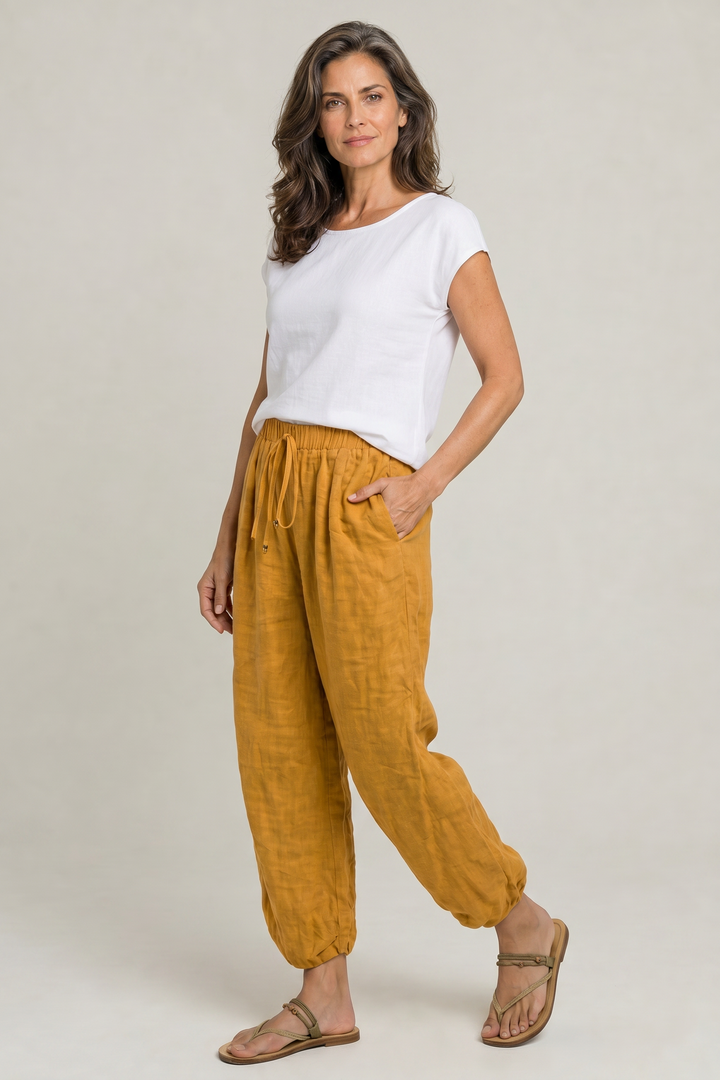 Pantaloni larghi da donna con vita alta